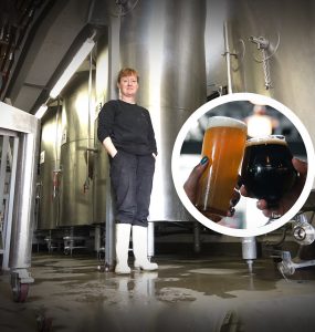 Sue Fisher in the brewery
